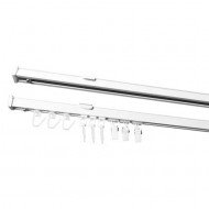 Užuolaidų bėgelis lubinis UB220 komplektas 220 cm.(baltas).