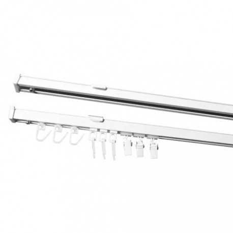 Aliuminio bėgeliai užuolaidoms UB180 komplektas 180 cm.(baltas).